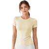 Tops de Yoga Transfronteiriços, Camisetas de Manga Curta, Roupas Esportivas Fitness Emagrecedoras de Secagem Rápida para Mulheres, Estilo de Verão High-End da Amazon