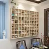 Estante de Madera Personalizado Gabinete Estante para Almacenamiento de Tetera Estante a Cuadros Madera Maciza Estante Bogu Pabellón Duobao Estante de Pared para Almacenamiento y Exhibición