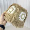 Chapéu Despertar do Leão de Pelo de Coelho da Maré Nacional Feminino Outono e Inverno Estilo Chinês Quente Protetor de Orelha Chapéu de Pescador Tricotado à Mão Chapéu de Cabeça de Tigre Peludo