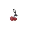 Colgante de Cuerda con Corazón Bicolor y Cereza Dopamina, Accesorio Fresco y Femenino, Regalo de Vacaciones y Cumpleaños, Llavero para Mochila