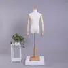 Mannequin de meio corpo para loja de roupas, manequim de meio corpo feminino para exposição de roupas, suporte de exibição vintage em madeira maciça