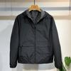Chaqueta de Trabajo de Color Sólido Nueva de Primavera y Otoño para Hombre, Moderna Estilo Coreano con Capucha, Versión de Red Combinable, Chaqueta Corta Ajustada