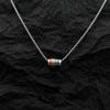 Collar de cuentas de arcoíris para hombre, sencillo, pequeño, con diseño de celebridad de Internet, de acero de titanio de alta calidad, cadena de suéter combinable para mujer, accesorios