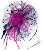 Tocados de plumas de Amazon Explosiones, accesorios para el cabello de novias europeas y americanas, tocados para festivales de carreras de caballos, tocado pequeño de malla retro
