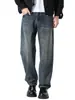 Moda Masculina Fengshe / Lançamento Outono 2026 Calça Jeans Reta Masculina, Solta e Emagrecedora, Calça Wide Leg Estilo Americano High-Street