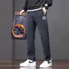 Pantalones rectos clásicos de moda otoño e invierno para hombre con bordado chino, holgados y cómodos, con forro polar, adecuados para hombres jóvenes