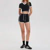 Conjunto de Fitness Transfronterizo para Mujer, Shorts Deportivos de Manga Corta con Sensación de Segunda Piel, Ropa de Entrenamiento Yoga Pilates Estilo 'Hot Girl', Conjunto para Correr y Ciclismo