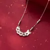 Nalan Plata S925 Exquisito Minimalista Estilo Ins Nicho Diseño Cristal de Hielo Moneda de Cobre Pez Koi Collar Y02751