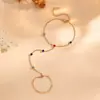 Pulseira de Aço Titânio Colorida Nova Estilo Verão Borboleta Coração Contas Redondas para Mulheres, Tendência e Simples, Corrente de Pulso Fashion e Versátil