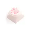 Teclado Personalizado Super Lindo de Garra de Gato Rosa Girly Silicona Suave Cola de Pez de Madera Piedra Papel Tijeras Teclado Mecánico