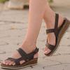 Exportación Transfronteriza Verano 2023 Nuevo Hebilla de Cinturón Grande Estilo Europeo y Americano Sandalias de Cuña Casuales de Playa para Mujer