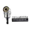 En stock dispositivo de esquina para taladro eléctrico de 105 grados adaptador de cabeza de destornillador de mango hexagonal traje de varilla destornillador eléctrico giro doblado