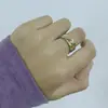 Anillo de Moda Popular Transfronterizo de Acero de Titanio Dorado Anillo Cruzado de Dos Tonos Accesorios para Manos de Hombres y Mujeres Accesorios de Invierno Fábrica
