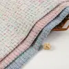Tela de Tweed de Lana con Hilos Brillantes en un Patrón de Cuadros Estilo Chanel para Chaquetas, Vestidos, Abrigos, Bolsos y Materiales para Zapatos de Mujer