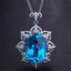 Colgante Estrella de Mar Octagonal Más Vendido Conjunto Estrella de la Suerte con Topacio Azul Suizo Colgante Hueco Amor Acuamarina