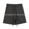 Shorts Casuais Largos de Cor Sólida com Cordão na Cintura, Shorts de Cinco Pontos Elásticos, Shorts Básicos de Verão Masculino em Mistura de Algodão, Estilo de Verão Masculino