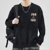 Moletom Gola Redonda Masculino Novo Outono e Inverno Marca Tendência Pulôver Solto Top Roupa Externa Tendência Casual Camisa de Manga Longa para Usar por Baixo