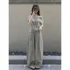 Conjunto de Estilo Minimalista de Alta Intelectualidad: Top de una sola manga corta para mujer, Nuevo conjunto casual relajado de verano 2026 con pantalones