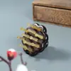 Peine de Masaje con Forma de Calabaza, Peine de Masaje Casero de Sándalo, Peine de Madera para Alisar el Cabello, Peine de Masaje de Cuerno de Cabra para Meridianos de la Cabeza y Puntos de Acupuntura