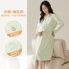 Camisola de Maternidade em Modal com Bojos para Mulheres, Adequada para Primavera e Outono, Roupa para Casa de Repouso, Vestido de Amamentação com Abertura