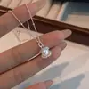 Collar de Perlas de Imitación de Concha para Niñas, Cadena para Clavícula Moderna, Sencilla y Exquisita, Collar de Diseño de Lujo Ligero