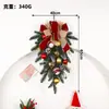 Decoração de porta de árvore de Natal invertida para shoppings, hotéis e vitrines, plantas verdes artificiais, adereços de decoração para atmosfera de festa de Natal