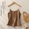 Camisola de Algodão e Linho Bordada Retrô para Mulheres, Novo Estilo de Verão, Caimento Solto, Emagrecedor, Top Regata Sem Mangas para Mulheres