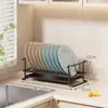 Prateleira de Armazenamento de Louça, Escorredor de Bancada para Tigelas e Pratos, Grande Capacidade para Cesta de Armazenamento de Bancada de Cozinha, para Tigelas, Hashis e Talheres