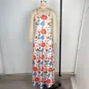 Comercio Exterior Europeo y Americano Transfronterizo Vestido de Falda Larga Casual Estampada de Verano para Mujer Sexy Tubo Vestido Vacaciones en la Playa Gama Alta