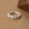 Anillo de plata de ley 990 Nalan Foot con cinco flores cruzadas, estilo coreano, estilo fresco y dulce, R02276
