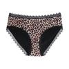 Comercio exterior transfronterizo talla grande encaje estampado de leopardo agujero transpirable sexy pantalones fisiológicos de cuatro capas pantalones de tía para mujer sin toalla sanitaria