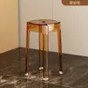 Taburete de acrílico, taburete transparente de plástico de lujo ligero tipo remolino, para uso doméstico, engrosado, apilable, redondo, silla simple para sala de estar y comedor