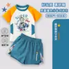 Traje de baño para niños con estampado de dibujos animados, manga corta, protección solar, secado rápido, para niños medianos y grandes, dos piezas, manga larga