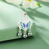 Collar de Plata Fina S999 Rima Mariposa Fantasma Plata Esterlina Cuerda Trenzada Moda Versátil Colgante Collar Joyería Regalo para Novia y Mejor Amiga