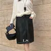 LS Black LabelNueva Colección de Otoño: Falda de Cuero Casual de Cintura Alta, Simple y Elegante, para el Trabajo Diario para Mujer 30739 #