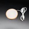 Base luminosa de madera maciza Portalámparas de cristal redondo LED Carga inalámbrica Luz nocturna DIY Piedra expansora de aromaterapia Portalámparas de piedra de sal