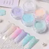 Nuevo Polvo de Azúcar para Uñas 6 Colores Adornos Brillo Fruta Diamante Triturado Polvo para Espolvorear Colores Caramelo Súper Brillante Set Dopamina