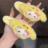 Novo Amarelo Leite Cabeça de Cachorro Gato Tchau Tchau Presilha Pelúcia Gatinho Boneca Presilha de Cabelo Estudante Versátil Presilha para Franja