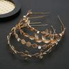 Diadema Metálica Barroca de Hojas de Árbol de Moda Europea y Americana Transfronteriza Diadema Nupcial Tocado de Diosa Griega Femenina Accesorios para el Cabello
