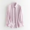 Tienda Insignia Shanghai Dan Nong/Camisa Rosa Casual para Mujer, Corte Holgado, Adelgazante, Con Caída, Resistente a las Arrugas, Sin Planchar, Camisa Versátil