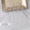 Pegatinas para Uñas Luna de Lunares Blancos y Negros, Pegatinas Geométricas de Borde Versátiles y Simples para Manicura Francesa, Estilo Joyería Dh