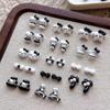 Preto e Branco hellokitty Hello Kitty Desenho Animado Acessórios de Nail Art Resina Fofo Combina com Tudo Acessórios de Laço Pequenos Acessórios