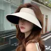 Gorra de Béisbol de Paja de Nuevo Estilo 2026 con Visera Amplia, Protección UV, Protección Solar, Sombrero de Ala Enrollada para Mujer, Sombrero para el Sol