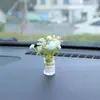 Internet Celebrant Fresh Vaso Flor Casa de Bonecas Mini Simulação Interior Do Carro Console Central Decoração Enfeites de Carro Espelho Cruzado
