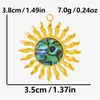 Pingente de Sol de Aço Inoxidável 304 Incrustado com Abalone Natural Concha Branca Acessórios Colar DIY Feito à Mão Acessórios de Joia Venda por Atacado