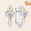 Pendientes Wei Wan con forma de corazón, estilo europeo y americano, con diseño creativo de amor, pendientes de mujer con forma de corazón de melocotón, pendientes de corazón a corazón de dos colores, accesorios para las orejas.