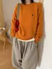 Nuevo Suéter de Punto Grueso Informal de Color Sólido con Bordado de Caballo, Nuevo Estilo Coreano, Cuello Redondo, para Mujer