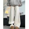 Shanli Dadi [Tienda] Pantalones de Arroz Glutinoso de Lana de Cordero para Mujer Otoño e Invierno Nuevos Engrosados Engrosados Pantalones de Algodón Casual Suave Cerosos