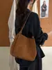 Bolsa Saco Casual Vintage 2026 Novo Modelo Nicho Couro Bovino Fosco Bolsa de Ombro Couro Camurça Genuíno Bolsa de Ombro Casual