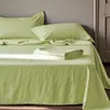 Sábana de algodón 100% algodón lavado color liso pieza individual, Funda de almohada 100% algodón, Juego de tres piezas para cama doble o individual en dormitorio estudiantil